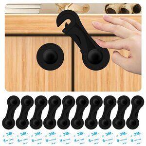 Child Safety Locks (10-Pack) - Baby Proof Cabinet Lock (No Drilling) 3M Adhesive